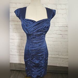 Guess Polka Dot Dress with Open Back | Blue & White | Size 2 | NWOT